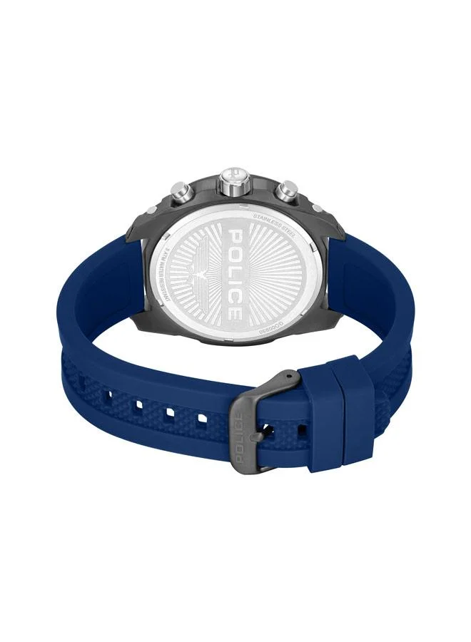 Police blue Men's Wyvern Blue Dial Silicone Strap Chronograph Watch for Men, 45mm for Men | Best Price UAE